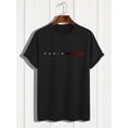thumbnail image 6 of Men's 100% cotton summer loose PARIS Creative Letter print casual slim fit round neck short sleeved T-shirt top, 6 of 9