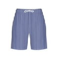 thumbnail image 4 of Striped Pajamas Shorts Women Drawstring Loungewear Elastic Waist Lightweight Casual Summer Vacation Shorts Blue XXL, 4 of 5