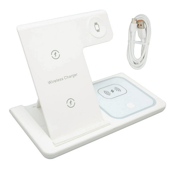 Wireless Charger 3 in 1 Wireless Charging Station for IPhone 13 12 11 XS XR XS X 8 Plus Watches Headsets White