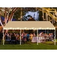 thumbnail image 4 of Hoteel 12'x20' Carport Heavy Duty Galvanized Car Canopy Tents with Powder-Coated Steel Frame, Quick Assembly Steel Shelter with All-Season Tarp for Outdoor Truck Boat Car Port Party Storage, Khaki, 4 of 10