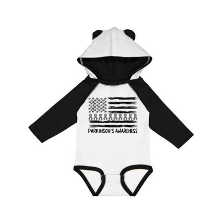 

Inktastic Parkinson s Awareness Gray Ribbons and Flag Gift Baby Boy or Baby Girl Long Sleeve Bodysuit