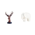 thumbnail image 1 of Adorno de cabeza de ciervo, estatua de de cerámica, figura de animal, escultura artesanal, colección de adornos decorativos, figura de resina, 1 of 8