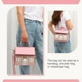 thumbnail image 6 of Unique Novelty Purse for Women Cute House Shape Handbag Tote Leather Fun Cellphone Crossbody Shoulder Bag, 6 of 6