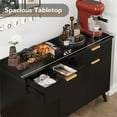 thumbnail image 6 of Yeahumalia Fluted Storage Cabinet Sideboard Buffet with 3 Doors and 2 Drawers, Black, 6 of 8
