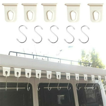 

Sufanic 5 Pack Awning Rail Hook Ring with S Hooks Motorhome and Caravan Hanger
