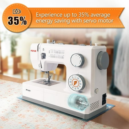 FEIYUE FYe350 Beginner Sewing Machine with Multiple Needle Positions, Energy Saving Servo Motor, 23 Built-in Stitches, Heavy Duty & Portables, Factory Serviced