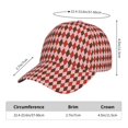 thumbnail image 2 of Balery Red and Brown Squares Gorra de béisbol de tamaño ajustable para correr, entrenar y actividades al aire libre. Gorra de papá para todas las estaciones., 2 of 6