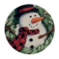 thumbnail image 4 of Autua Snowman Wreath Pine Tree Round Tablecloth 100% Polyester 60 Inch 54"-58, 4 of 8