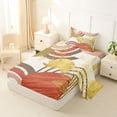 thumbnail image 2 of Castle Fairy Boho Tropical Leaf Twin Sheet Sets 3pcs for Teens, Geometric Print Bedding for Bedroom, Clay Brown Gold, 2 of 6