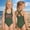 Army Green, variant on One Piece Girls Swimsuits Cross Strap Letter Print Stretchy Beach Summer Quick Dry Comfortable Bathing Suit Mint Green Size 2-3 Y