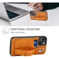 thumbnail image 3 of for iPhone 13, PU Leather Wallet Case Back with Elastic Card Slot Magnetic Clasp Kickstand Hand Strap Protective Cover for iPhone 13 6.1 inch 2021 (Khaki), 3 of 11