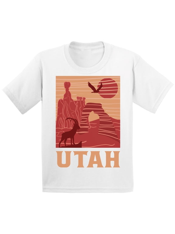 Utah Shirt for Kids - Age 6 to 15 Years - UT State USA - Youth Graphic Novelty Souvenir
