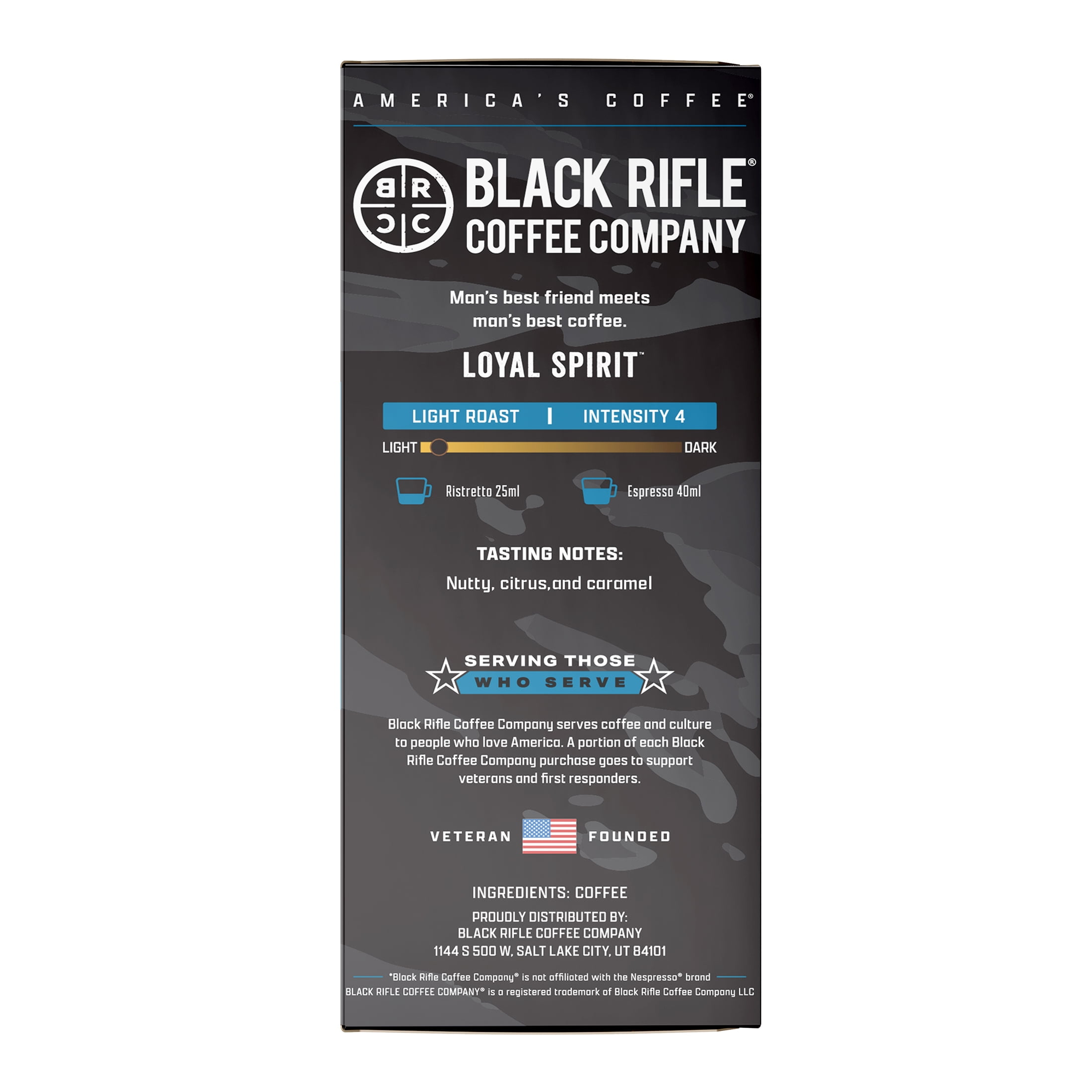 (10 pack) Black Rifle Coffee Company Loyal Spirit™ Light Roast Espresso Capsule Pods, 10 Ct