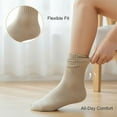 thumbnail image 5 of Kesuv Fall Socks, Kesuv 5 Pairs Women's Solid Mid-calf Socks, Nyzfexk Sock, for Fall Winter, Womens Thick Thermal Crew Sock Comfortable, 5 of 6