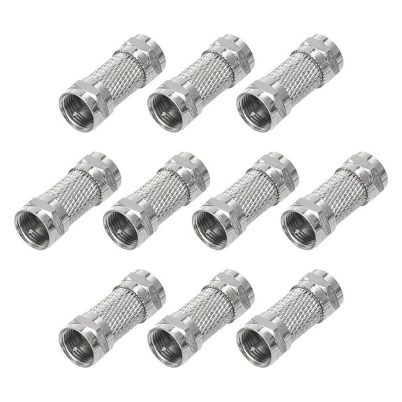 Male to Male Coaxial Connector F Type RG6 Coax Extender Coupler Adapter 75 Ohm Antenna, Coaxial Cable 10pcs
