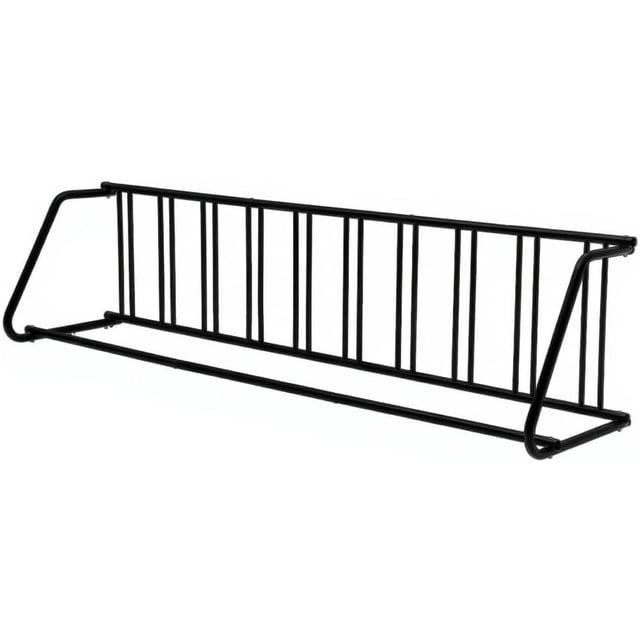 Heavy Duty Floor Bike Rack – 10-Bike Single-Sided Storage Stand, 122''L Commercial Grid Organizer, Freestanding/In-Ground, Mounting Kit, Garage, Yard, Events – Black | 10 cars single-sided