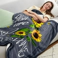 thumbnail image 3 of You are My Sunshine Blanket Reversible Plush Softest Blanket Cozy Sherpa Fleece Blanket for Couch Bed Sunflower Blanket Lightweight Travel Camp Blanket for Kids Adult 60x50, 3 of 6