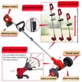 thumbnail image 6 of Electric Cordless Grass Trimmer, Lawn Mower, Rechargeable Grass Mower, Weed Lawn Edger Eater, Electric Grass Cuting Machine with Wheels with 2 Batteries(RED), 6 of 7