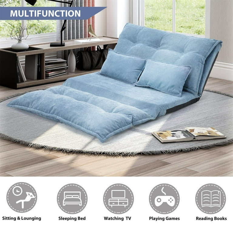 Sofa Bed Adjustable Folding Futon Sofa Leisure Sofa Bed with Two