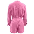 thumbnail image 3 of MAIHAN Linen Shorts Outfits Women 2 Piece Set Summer Loose Fit Long Sleeve Shirt and Elastic Waist Shorts Women 2 Piece Outfits Sets Casual Lounge Matching Set Tracksuit Two Piece Outfit, 3 of 4