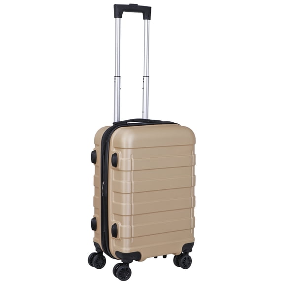 SuperDeal 22 Inch Spinner Carry On Luggage Hardside Suitcase Expandable Travel Bag with Wheels, Champagne