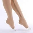 thumbnail image 3 of DEBGFS Zipper Compression Stocking 20-30mmHg  Open Toe Compression Socks with Wide Calf,beige,s/m, 3 of 9