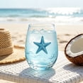 thumbnail image 5 of SLYNSHome Sea Theme Stemless Wine Glass with Watercolor Blue Marine Print, Clear Drinking Tumbler Cup for Water Wine and Daily Home Decor, 5 of 7