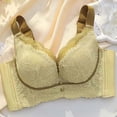 thumbnail image 2 of hoksml Women's Floral Lace Wireless Bra, Adjustable Wide Straps Medium Support Comfort Bra with Contrast Trim and Decorative Buttons, 2 of 5