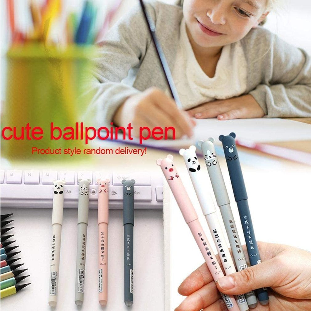 4pcs 0.35mm Animals Blue/Black Ink Gel Pen Erasable Gel Pen School Supplies Chic 