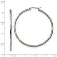 thumbnail image 3 of White Stainless Steel Earring Hoop Women'S Textured 40 mm 2, 3 of 3