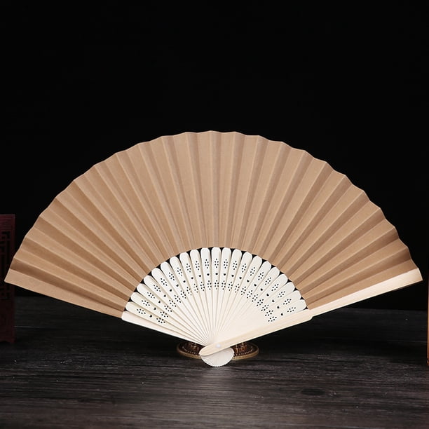 Abanico plegable en blanco de 7 pulgadas, abanico de papel para pintar para niños, abanico de color blanco, materiales creativos hechos a mano para bricolaje en jardín de infantes