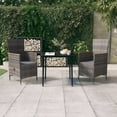 thumbnail image 1 of vidaXL 3 Piece Garden Dining Set with Cushions Grey, 1 of 5