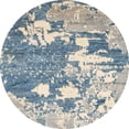 thumbnail image 1 of Ahgly Company Machine Washable Indoor Round Abstract Slate Gray Area Rugs, 3' Round, 1 of 7