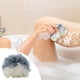 thumbnail image 5 of Esponja de baño espumosa bicolor • Esfoliante suave para el cuerpo • Flor de baño de 11 cm con lazo colgante, 5 of 6