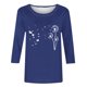 thumbnail image 3 of Tops de Cuello Redondo para las Mujeres Moda Impresa 3/4 Mangas Blusa Casual Top, Estante de Imitación, 3 of 5