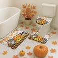 thumbnail image 6 of Autumn Pumpkin Sunflower Gnome Shower Curtain Sets with Rugs Fall Leaves Buffalo Bathroom Set with Non-Slip Rug,Toilet Lid Cover,Bath Mat and 12 Hooks 72x72 inches Bathroom Decor 4 Pcs, 6 of 8