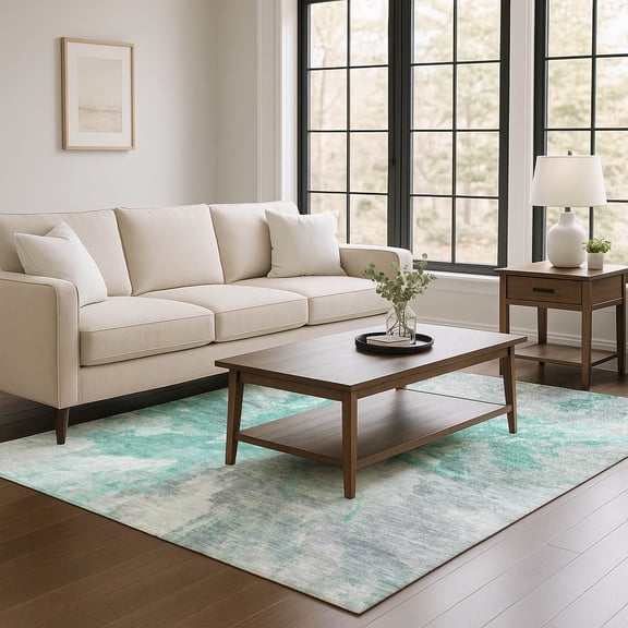 Addison Rugs Mayfield Premium Machine Washable Transitional Modern Teal Rectangle Rug, 10' X 14' Machine Washable Transitional Modern Teal Oversized Sherpa Throw Blanket