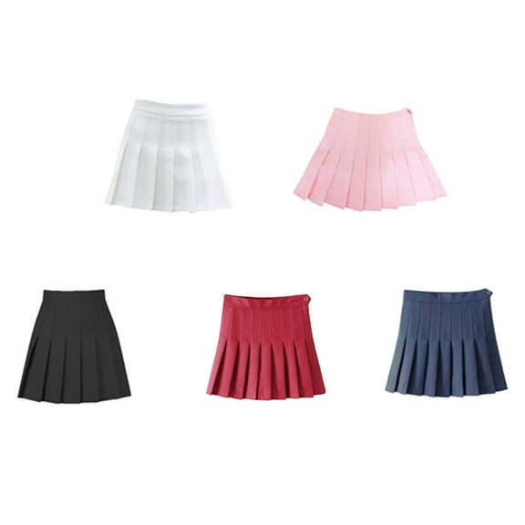 DABOOM Women Girls Short High Waist Pleated Skater A-line Tennis School Uniform Mini Skirt Lining Shorts