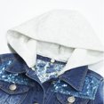 thumbnail image 6 of KIDSCOOL SPACE Little Girl White Detachable Hood Flower Embroidered Jean Jacket,White Cap,13-14 Years, 6 of 7