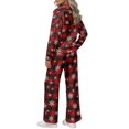 thumbnail image 3 of Red Plaid Snowflake Matching Outfits for Women Half Zip Fleece Loungewear Set Stand Collar Sweatshirt Wide Leg Pants with Pockets Winter Holiday Vacation Casual Cozy Tracksuit, S, 3 of 9