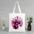 thumbnail image 1 of Helluva Boss-Bolso de mano de lona para mujer, bolsa de compras ecológica, bolso de hombro grande, bolso plegable Harajuku, bolso de compras de dibujos animados de comedia, 1 of 5