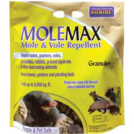 Bonide 692150 Molemax Mole & Vole Repellent Granules, 10 lbs, Each
