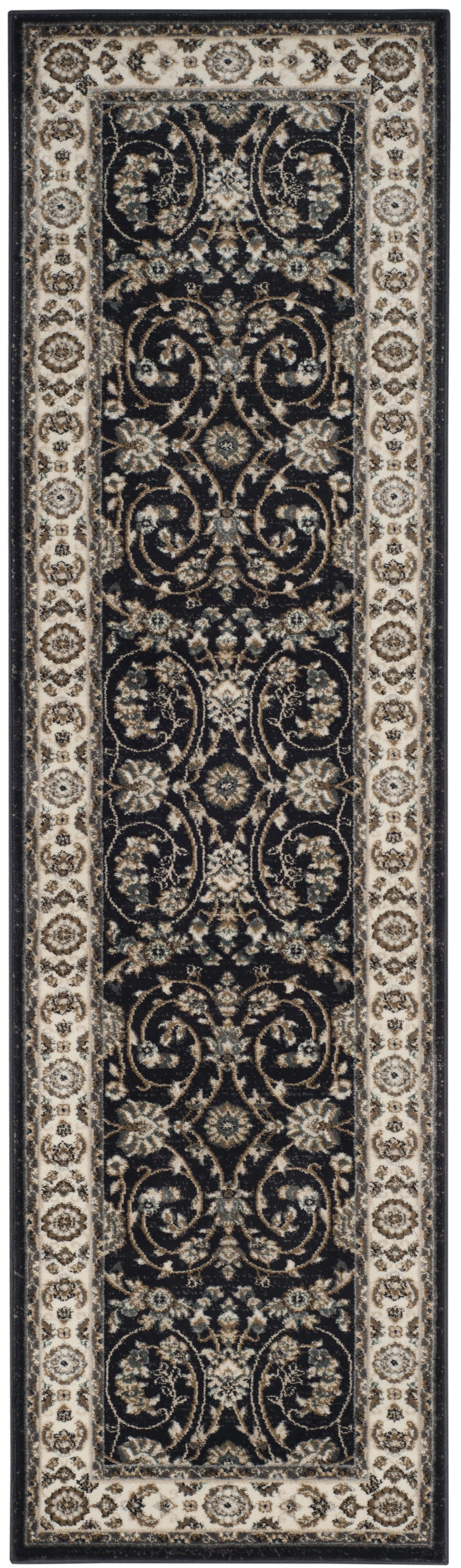 Safavieh Lyndhurst Janel Floral Runner Rug, Anthracite/Cream, 2'3" x 20'