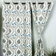 thumbnail image 2 of Thick Cotton Multicolor Curtains – Indian Block Printed – Ready to Hang(Gray), 2 of 2