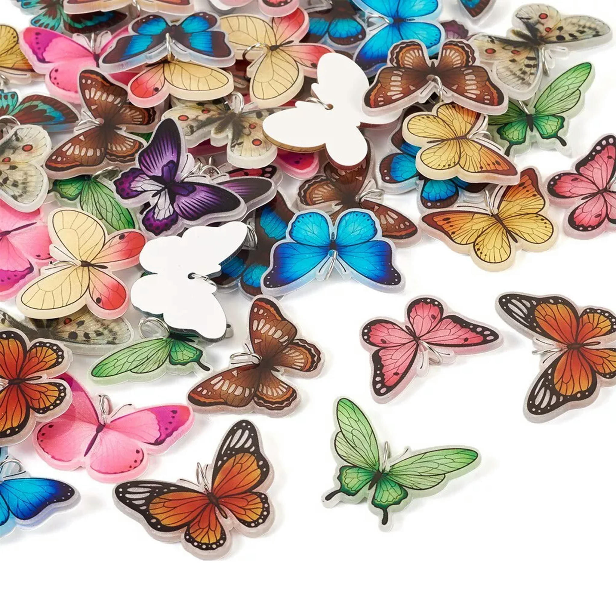 U8MO 24 Pairs Brass Earring Hook Acrylic Pendants DIY Butterfly Earring Making Kits