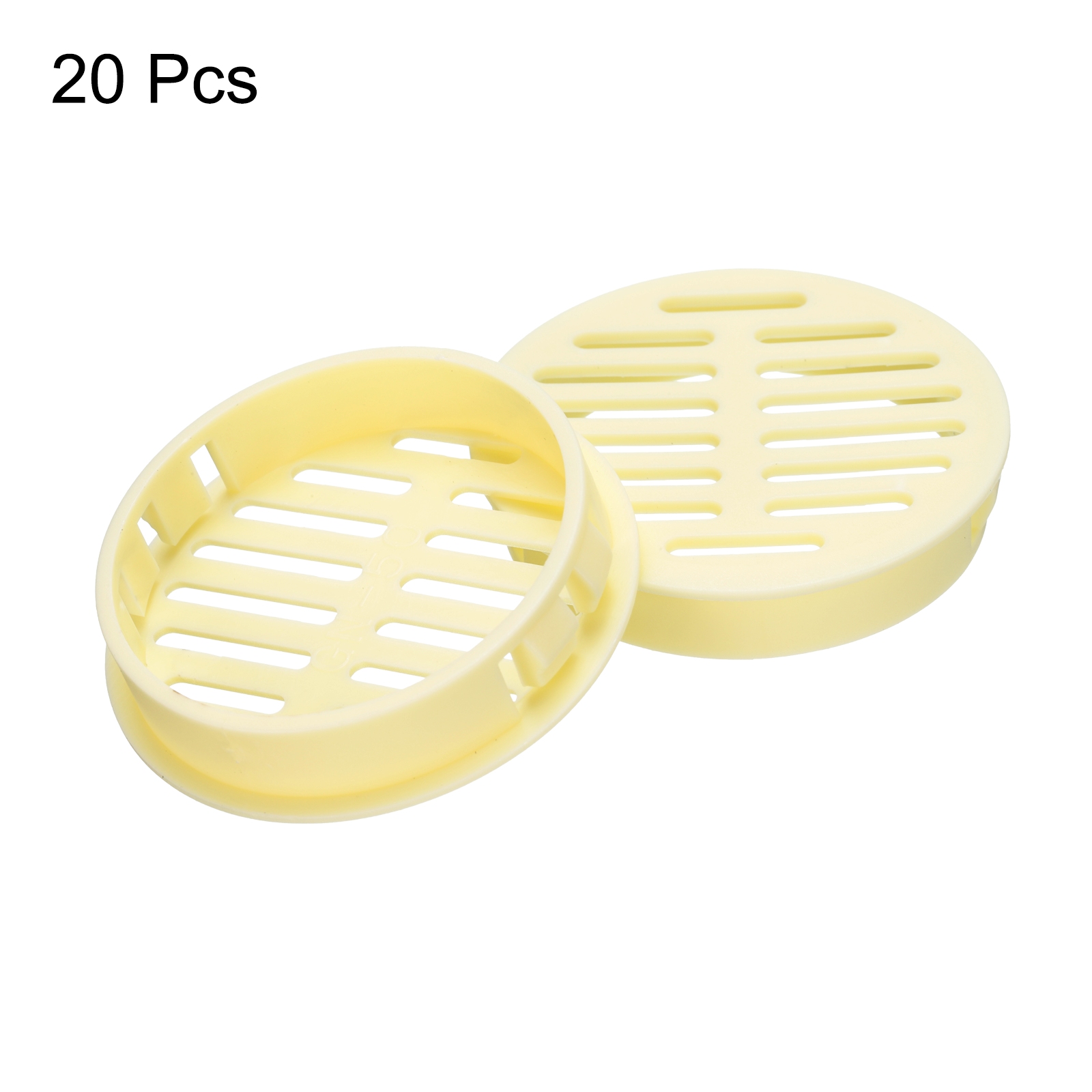 Unique Bargains 20Pcs Air Vents Circular Soffit Vents Plastic Vent Cover Yellow 2"