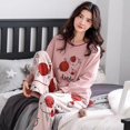 thumbnail image 1 of Pijamas de algodón 100% para mujer, ropa de dormir Sexy con pantalones de manga larga, traje de Casa Bonito de dos piezas, primavera y otoño, novedad de 2022, 1 of 4