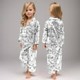 thumbnail image 4 of HNMKIU Girls 2 Piece Outfits Sets Children Doodling Imitation Silk Pajamas New DIY Hand Drawn Set Home Clothes, 4 of 4