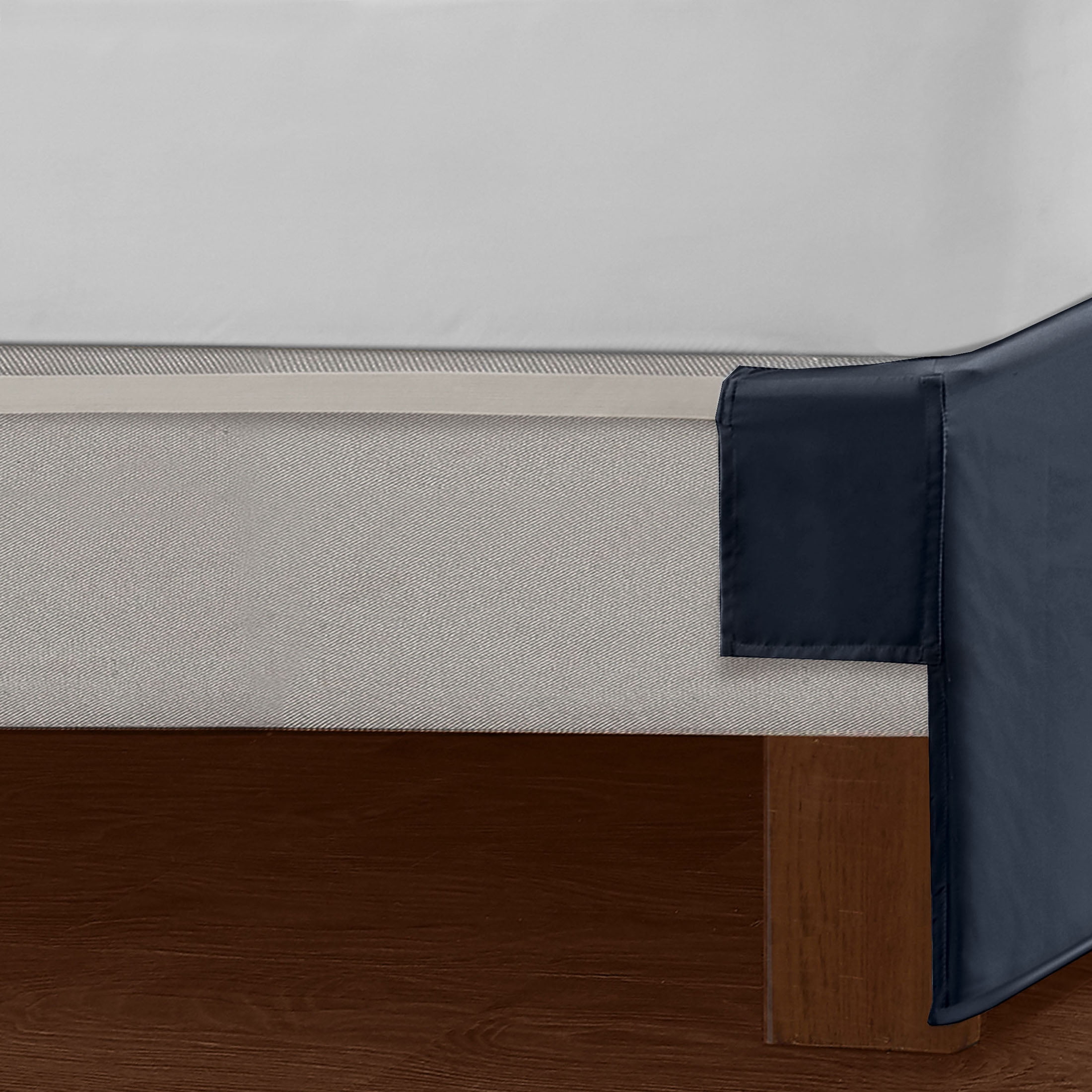 WonderSkirt Wraparound Tailored 15" Microfiber Bedskirt, Navy, King