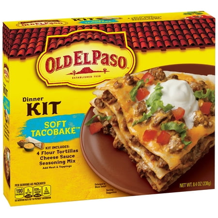 (4 Pack) Old El Paso Soft Taco Bake Dinner Kit, 8.4 oz (Best Sides For Tacos)